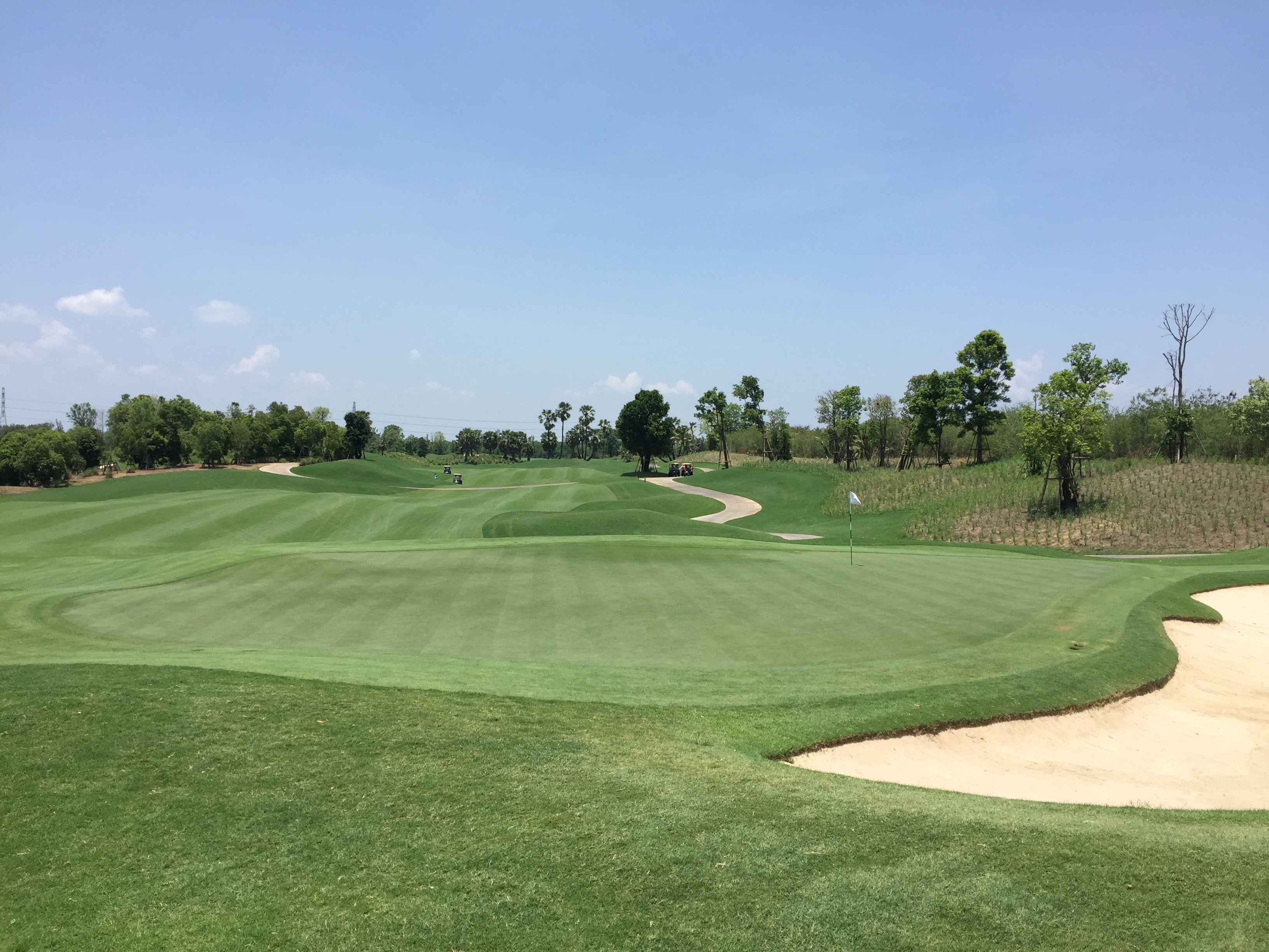 The 6th hole from green to tee at Nikanti Golf Club